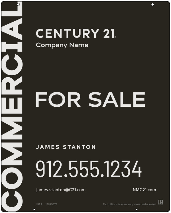 Commercial Agent Hanging Sign Panel, 30"H X 24"W, Aluminum