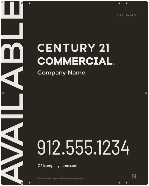 Reflective Commercial Office Sign Panel, 30"H X 24"W, 3mm Aluminum Composite