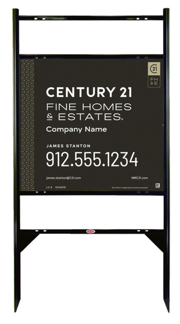 Angle Iron Frame With Two Rider Inserts And Sign Panel Unit, 22"H X 24"W