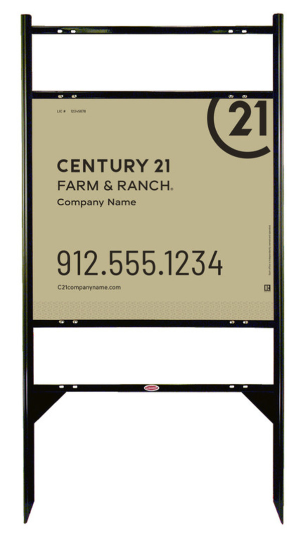 Angle Iron Frame With Two Rider Inserts And Sign Panel Unit, 22"H X 24"W