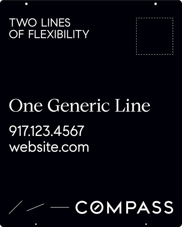 Hanging 1 Line Generic Copy Sign Panel, 30"H X 24"W, Steel - Vertical Logo