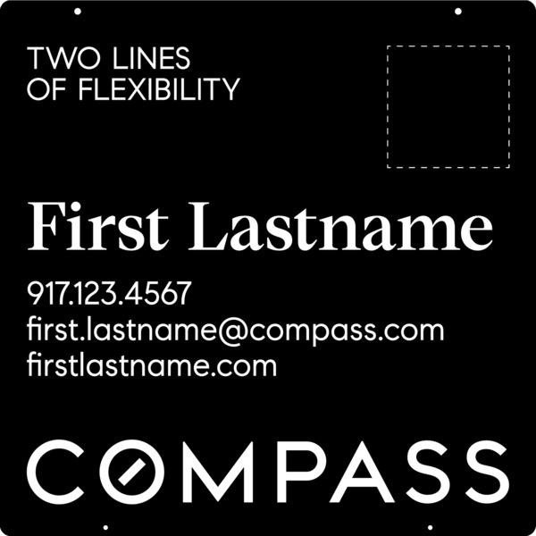 Hanging Agent Sign Panel, 24"H X 24"W, Steel - Vertical Logo