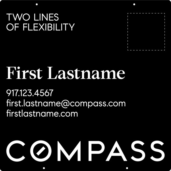 Hanging Agent Name Sign Panel, 30"H X 30"W, Aluminum Composite - Vertical Logo