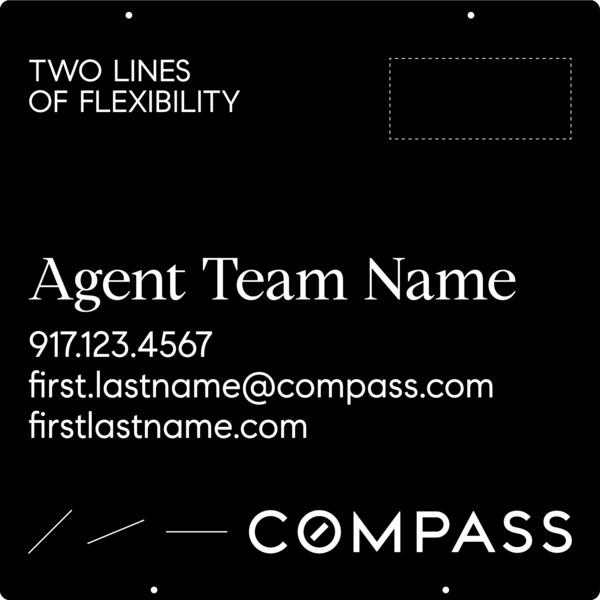 Hanging Agent Name Sign Panel, 30"H X 30"W, Aluminum Composite - Horizontal Logo