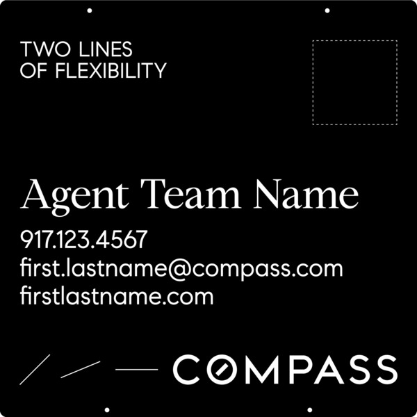 Hanging Agent Name Sign Panel, 30"H X 30"W, Aluminum Composite - Vertical Logo