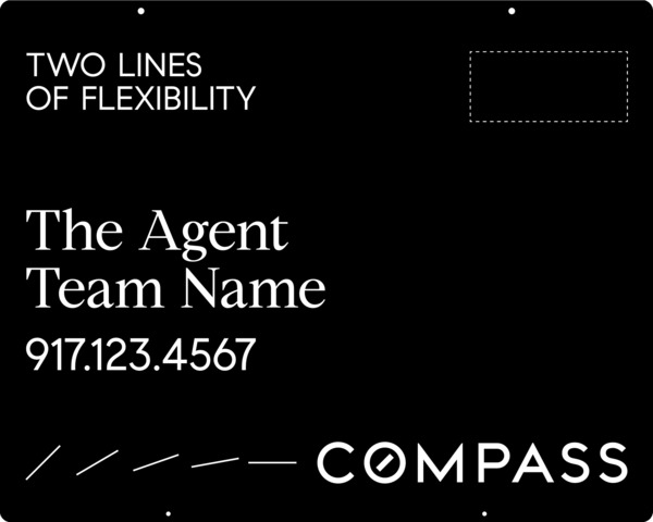 Hanging 2 Line Agent Name Sign Panel, 24"H X 30"W, Steel - Horizontal Logo