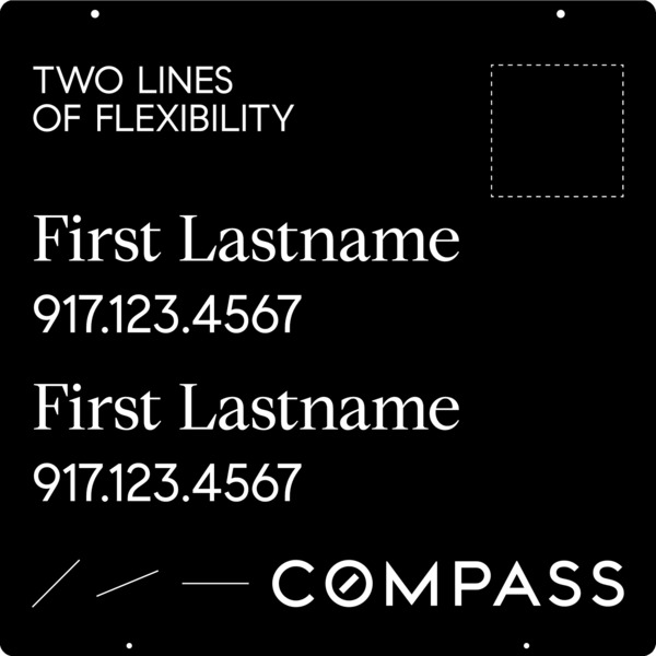 Hanging Two Agent Name Sign Panel, 24"H X 24"W, Steel - Vertical Logo