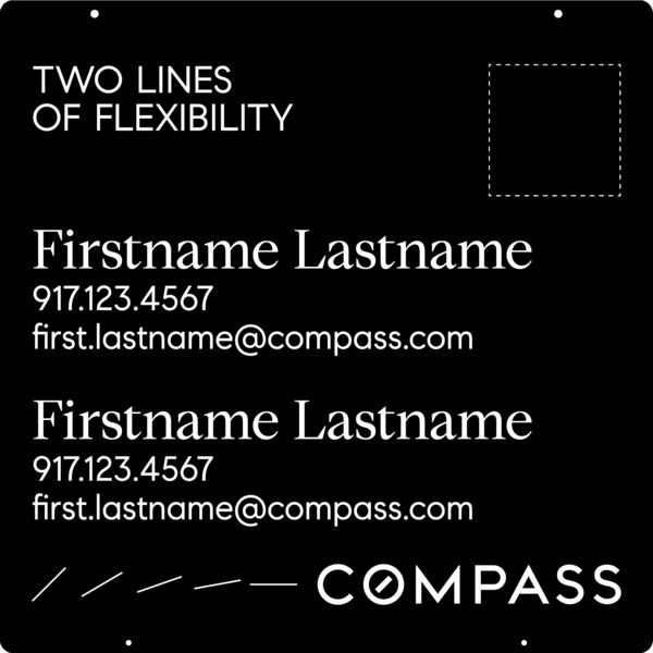 Hanging Two Agent Name Sign Panel, 24"H X 24"W, Steel - Vertical Logo