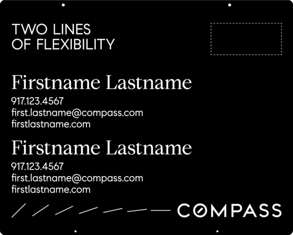 Hanging Two Agent Name Sign Panel, 24"H X 30"W, Steel - Horizontal Logo