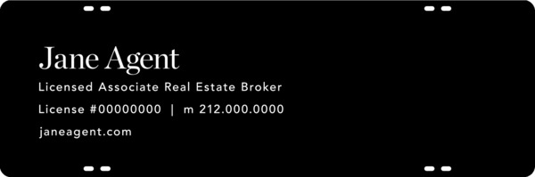 Agent Name Sign Rider, 8"H X 24"W, Steel