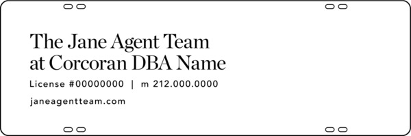 Agent Team Name Sign Rider, 8"H X 24"W, Steel