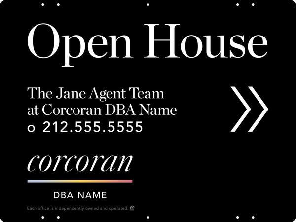 Directional Team Name Open House Sign Panel, 18"H X 24"W, Steel