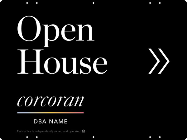 Directional Office Open House Sign Panel, 18"H X 24"W, Steel