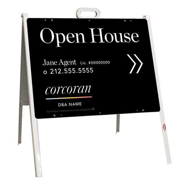 Directional Agent Open House A-Frame And Sign Panel Unit, 18"H X 24"W, Steel
