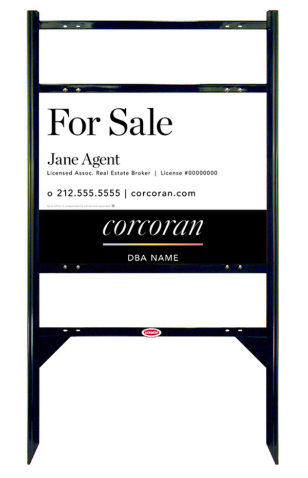 Angle Iron Frame W/ 2 Rider Inserts And Agent Name Sign Panel Unit, 18"H X 24"W, 3mm Aluminum Composite