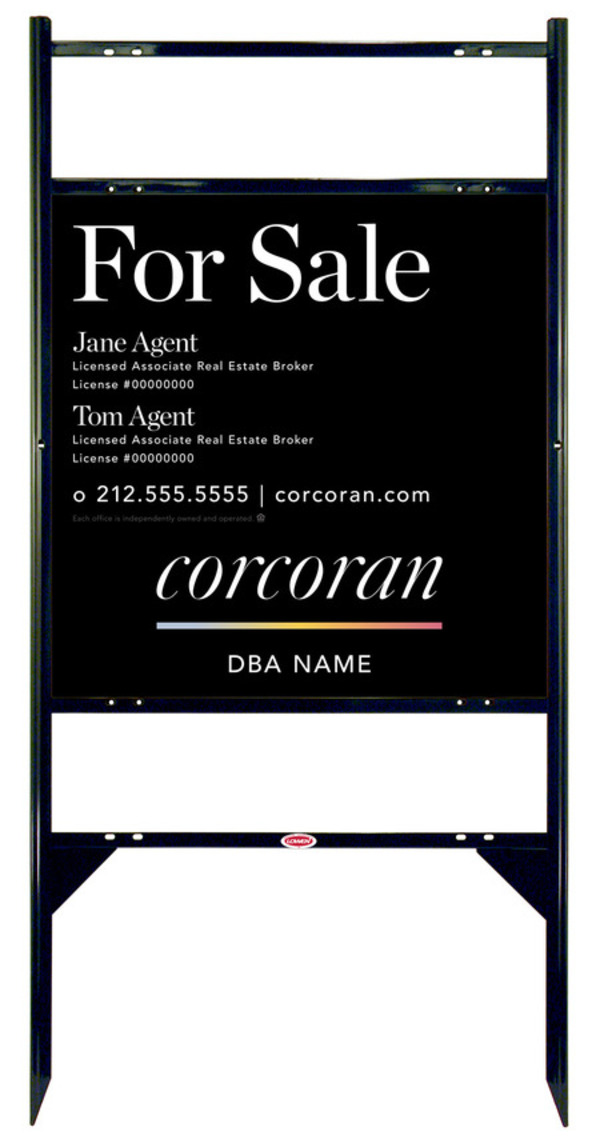 Angle Iron Frame W/ 2 Rider Inserts And Two Agent Name Sign Panel Unit, 24"H X 24"W, Steel