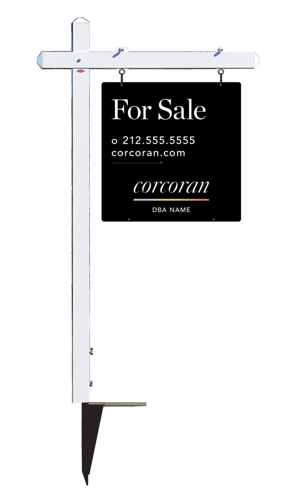 Sign Post And Office Sign Panel Unit, 24"H X 24"W, Steel