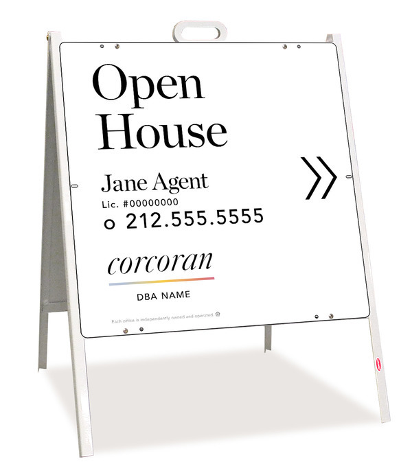 Directional Agent Open House A-Frame And Sign Panel Unit, 24"H X 24"W, Steel