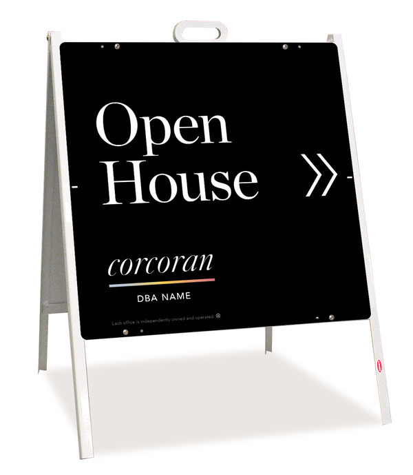 Directional Office Open House A-Frame And Sign Panel Unit, 24"H X 24"W, Steel
