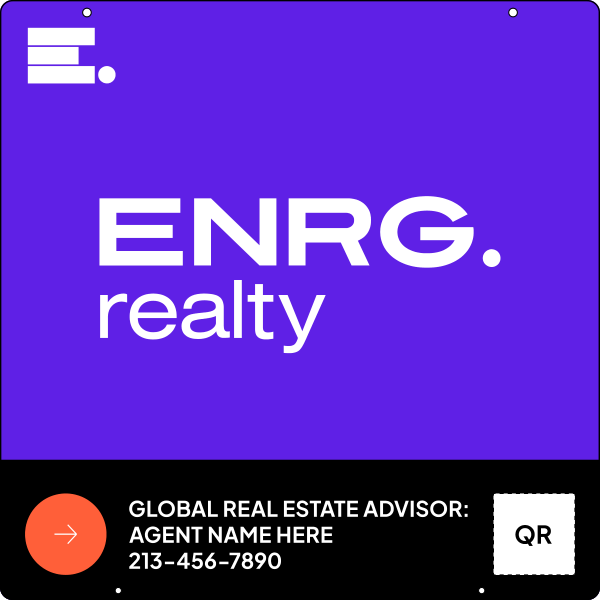 Agent Name & Qr Code Hanging Sign Panel, 24"H X 24"W, Steel