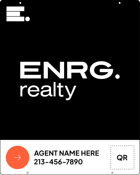 Agent Name & Qr Code Hanging Sign Panel, 30"H X 24"W, 3mm Aluminum Composite