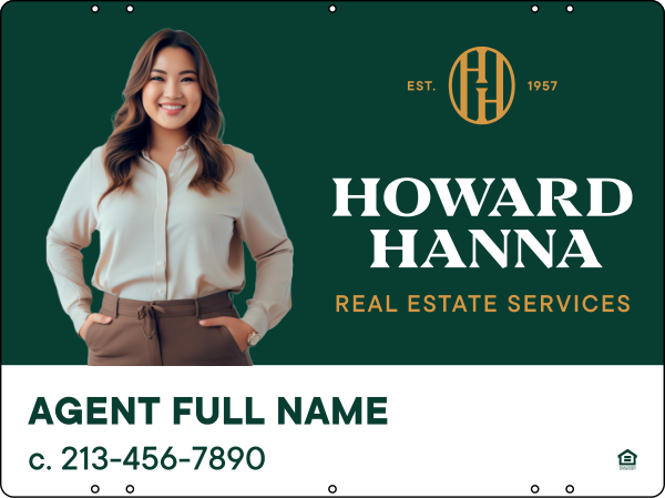 Howard Hanna Agent Cut Out Photo Sign Panel, 18"h x 24"w, 3MM Aluminum Composite