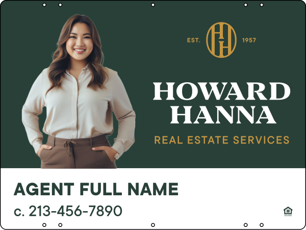 Howard Hanna Agent Cut Out Photo Sign Panel, 18"h x 24"w, Steel
