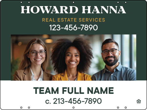 Agent Large Team Photo Sign Panel, 18"H X 24"W, Steel