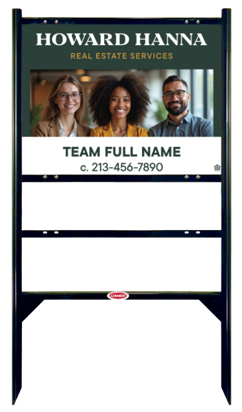 Angle Iron Frame With One Rider Inserts And Agent Large Team Photo Sign Panel Unit, 18"H X 24"W