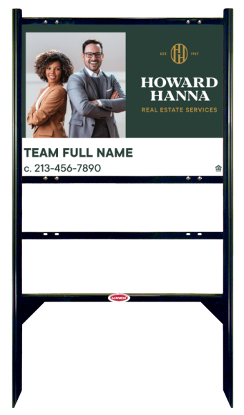 Angle Iron Frame With One Rider Inserts And Agent Team Photo Sign Panel Unit, 18"H X 24"W