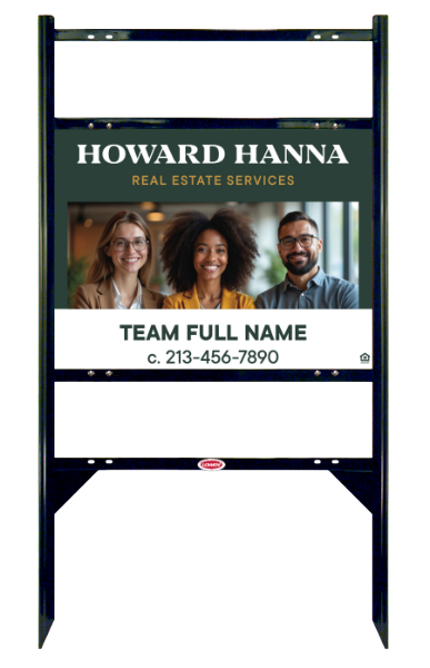Angle Iron Frame With Two Rider Inserts And Agent Large Team Photo Sign Panel Unit, 18"H X 24"W