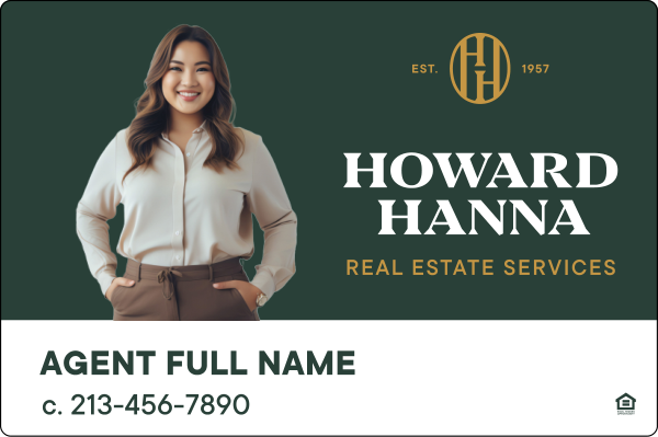 Howard Hanna Agent Name w/ Cut Out Photo Sign Panel, 20"h x 30"w, 3MM Aluminum Composite