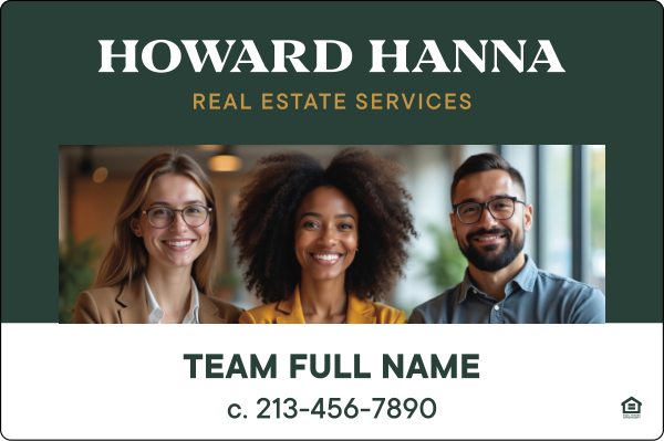 Agent Name W/ Larger Team Photo Sign Panel, 20"H X 30"W, 3mm Aluminum Composite