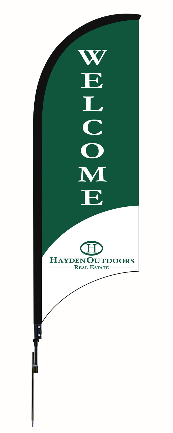 Hayden Outdoors Real Estate Welcome Feather Flag Unit, 9-Foot