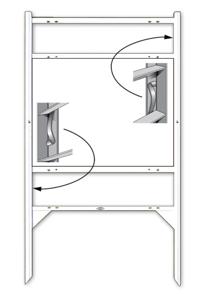 Rector Hayden Angle Iron Sign Frame with Two Rider Inserts,  18"h x 24"w - White