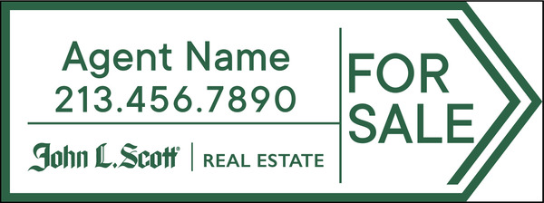 Directional  Agent Name For Sale Sign Panel, 9"H X 24"W, 4mm Corrugated Plastic