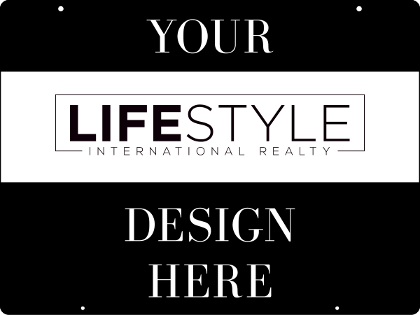 Lifestyle International Realty Hanging Sign Panel, 18"h x 24", Steel