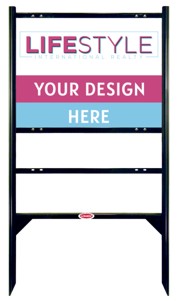 Lifestyle International Realty Angle Iron Sign Unit w/1 Rider Inserts, 18"h x 24"w, .040 Aluminum