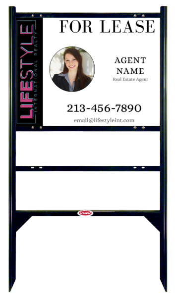 Angle Iron Frame With One Rider Insert And Agent Photo Sign Panel Unit, 18"H X 24"W