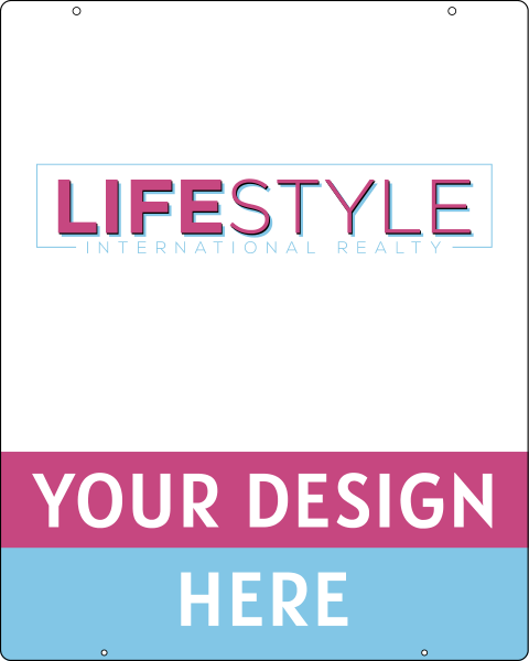 Lifestyle International Realty Hanging Sign Panel, 30"h x 24"w, Steel