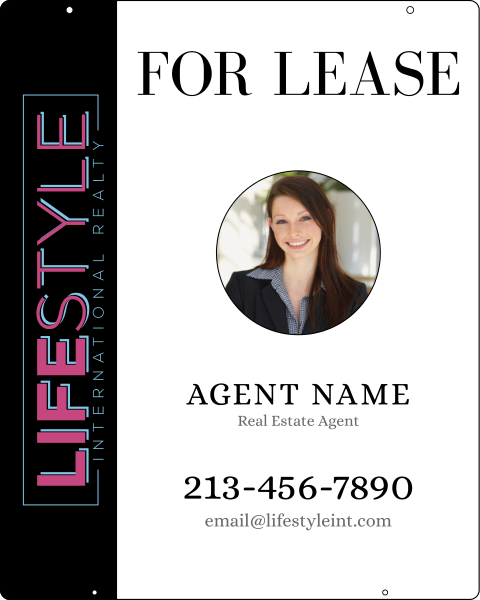 Agent Photo Hanging Sign Panel, 30"H X 24"W, Steel