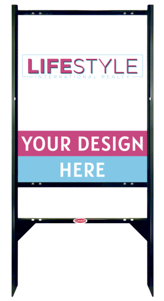 Lifestyle International Realty Angle Iron Sign Unit w/1 Rider Inserts, 30"h x 24"w, .040 Aluminum