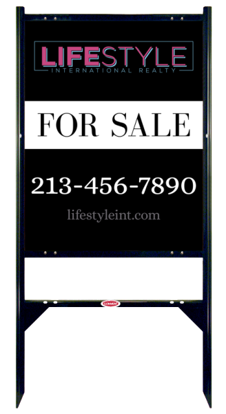 Angle Iron Frame With One Rider Insert And Office Sign Panel Unit, 30"H X 24"W, Steel