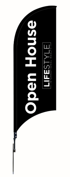 Lifestyle International Realty 9FT Custom Open House Feather Flag Unit, Printed on both Sides