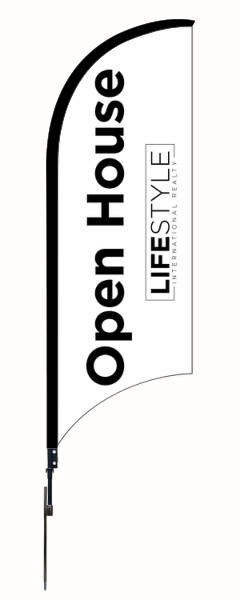 Lifestyle International Realty 9FT Custom Open House Feather Flag Unit, Printed on both Sides