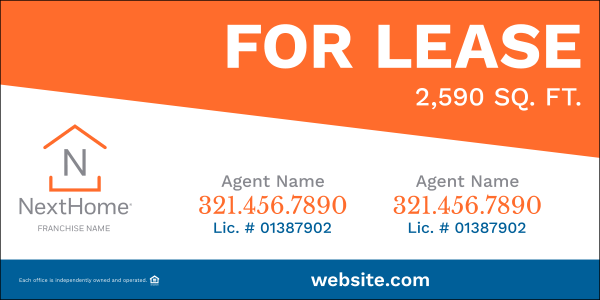 Commercial Agent Sign Panel (Sf), 48"H X 96"W, 6mm Alumalite