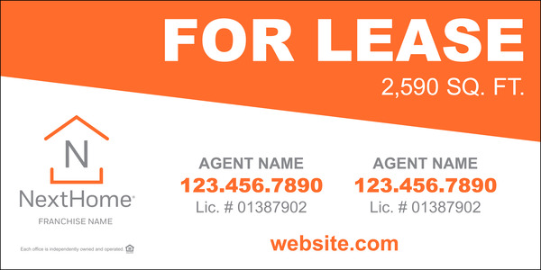 Commercial Agent Sign Panel (Df), 48"H X 96"W, 6mm Alumalite