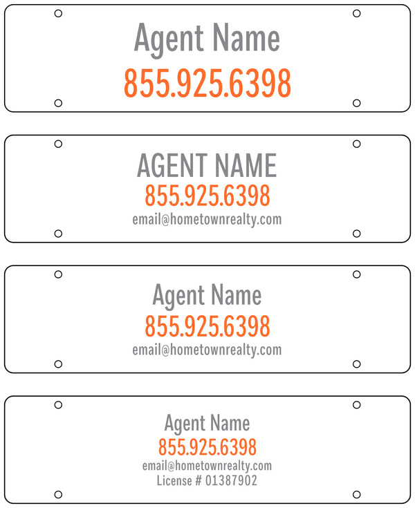 Reflective Agent Sign Rider, 6"H X 22"W, 3mm Aluminum Composite