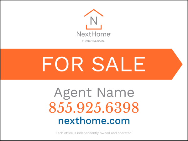 Directional Agent For Sale Sign Panel, Corrugated 4mm, 18"H X 24"W