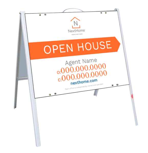 A-Frame And Agent Open House Sign Panel Unit, 18"H X 24"W, .090 Poly